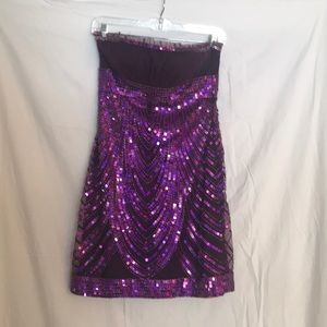 Strapless , beaded dress.